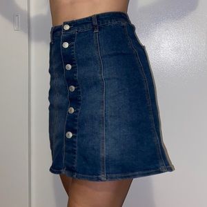 Denim button down skirt